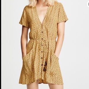 Faithful the Brand yellow floral button dress